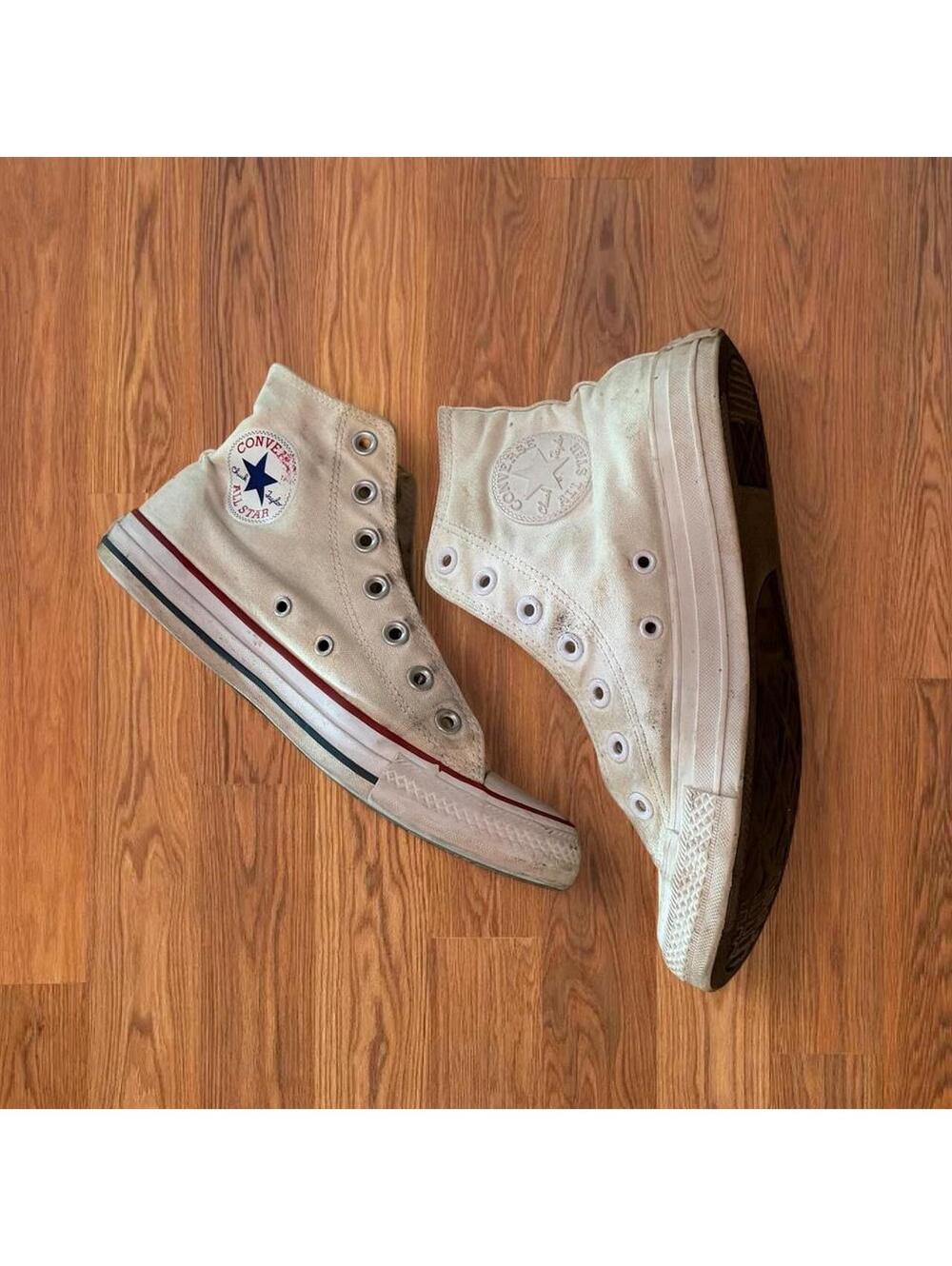 Converse Chuck Taylor All Star Hi Womens 6 Cream White Laceless High Top Shoes